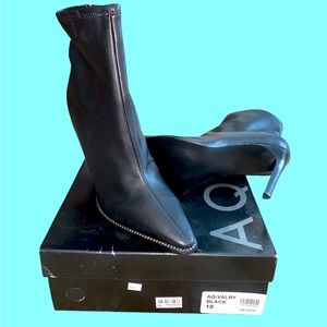 Black crystal accent booties